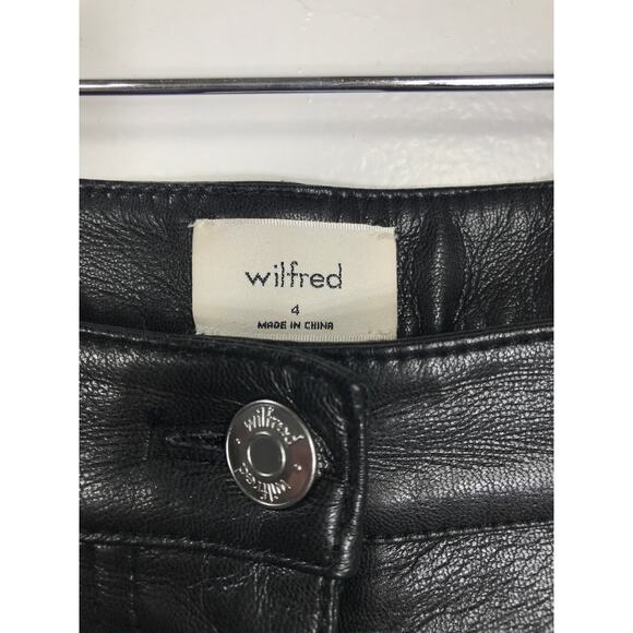 Wilfred Aritzia Melina Black Pants Straight Leg Smooth Sleek - Picture 7 of 12